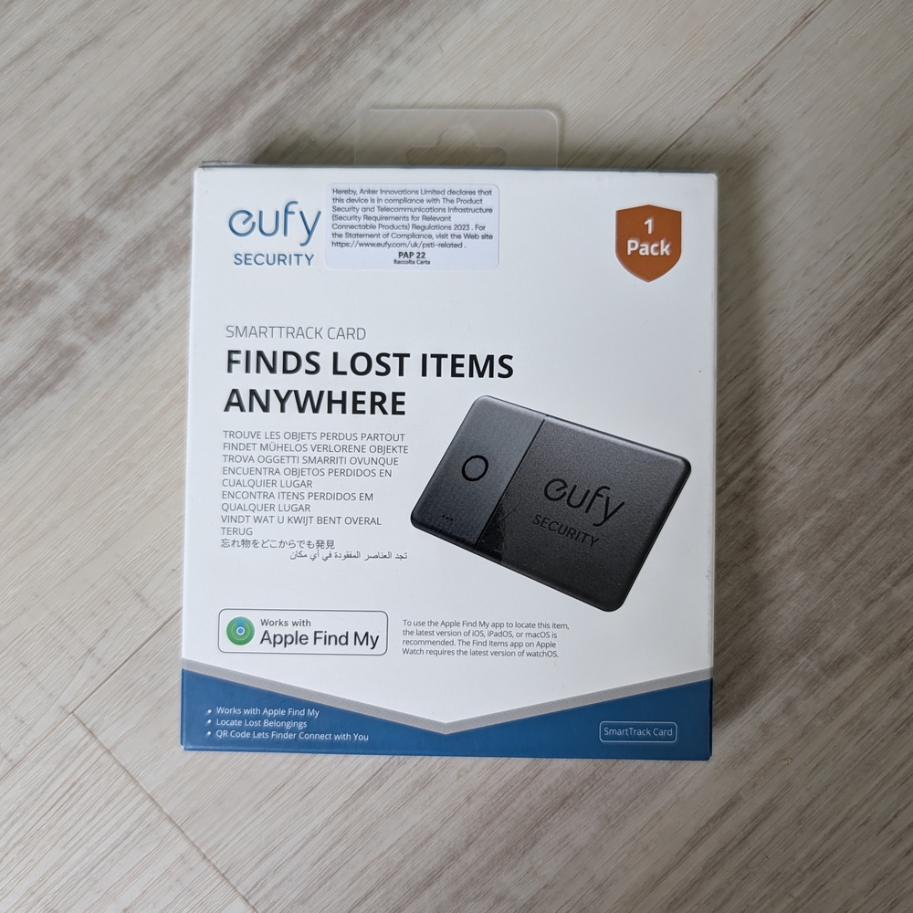 eufy Security SmartTrack Card - Black (Finds Lost Items Anywhere)